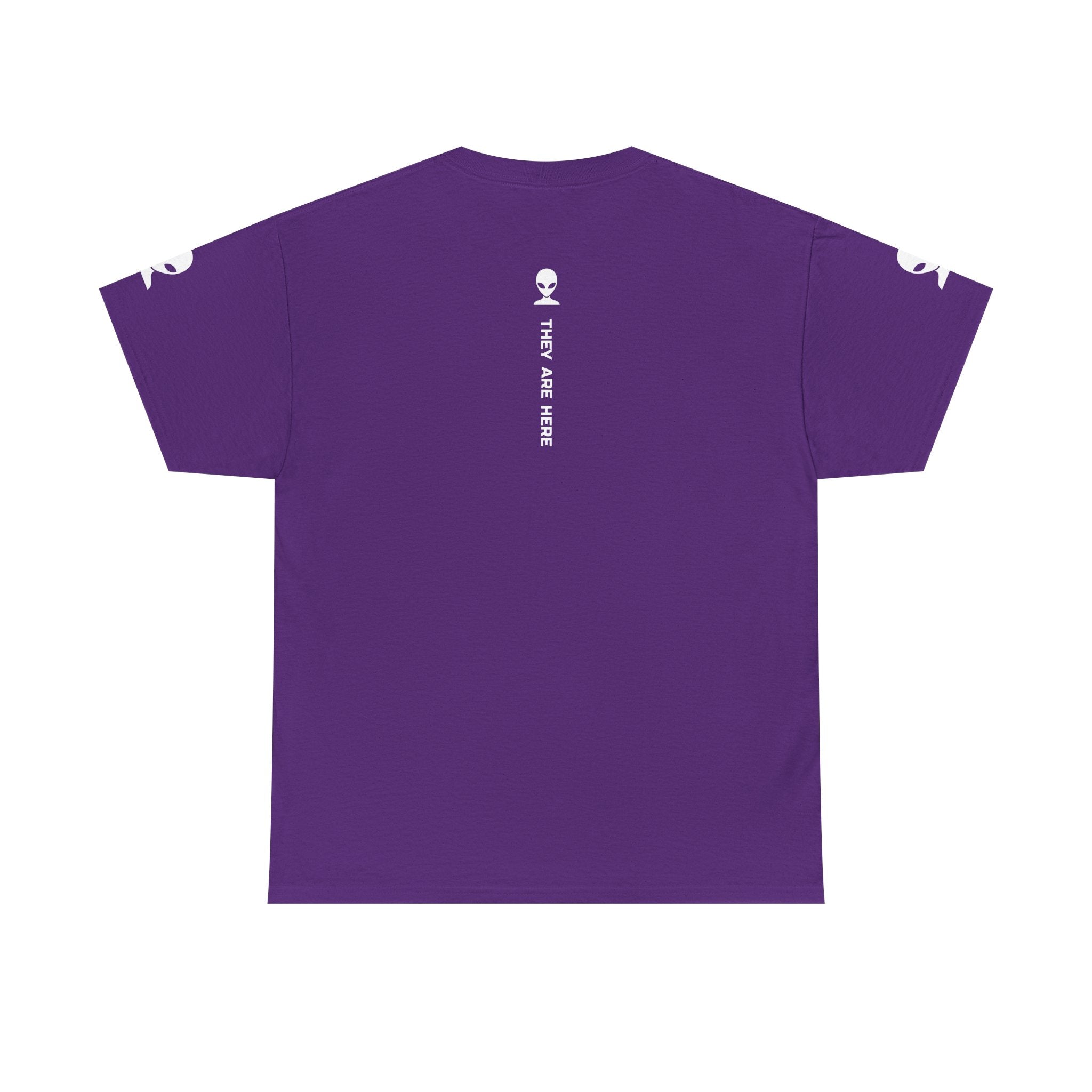 Alien Tee — Minimal "They Are Here" Vertical Graphic T-Shirt dark