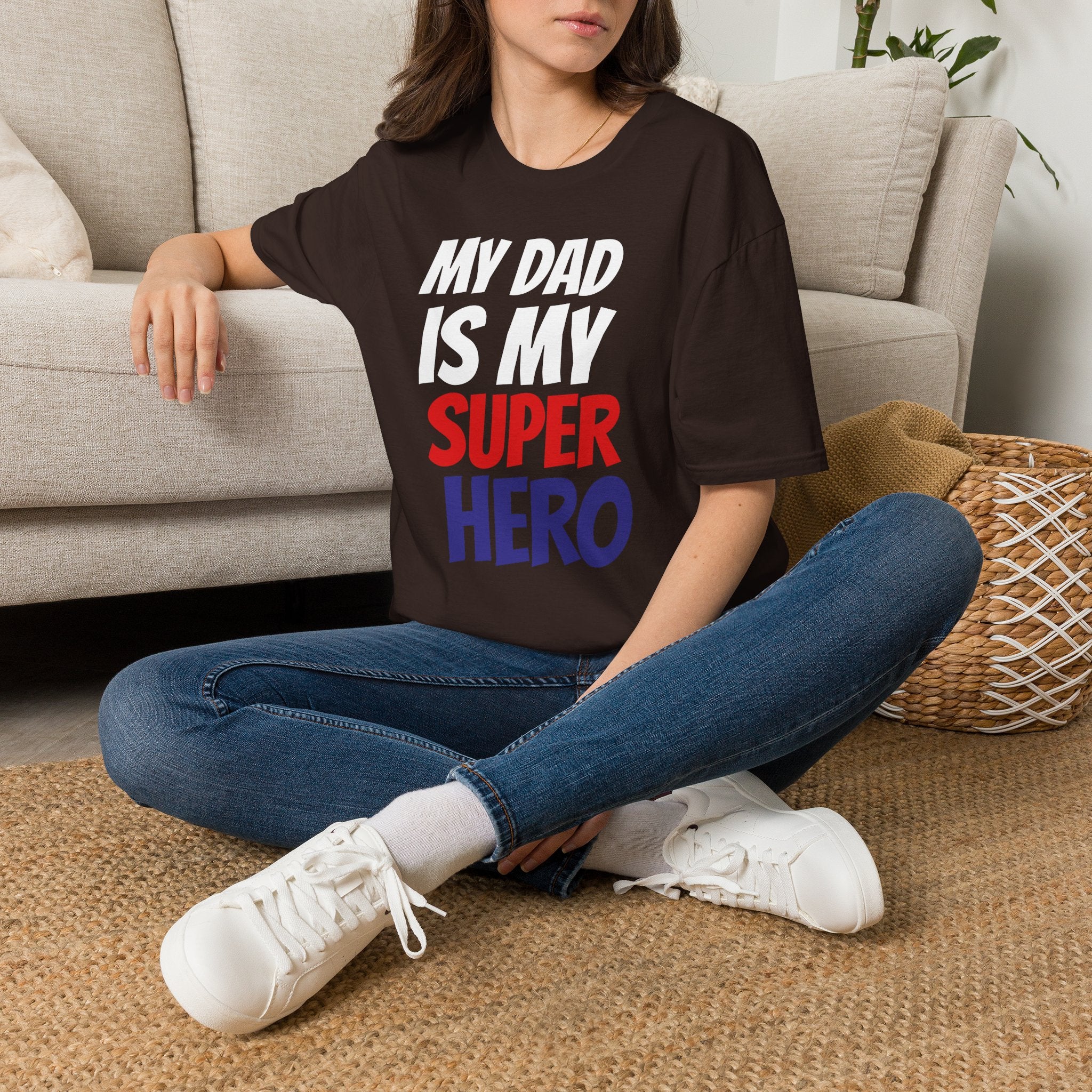 Superhero Dad T-Shirt — "My Dad Is My Superhero" Positive Message Tee