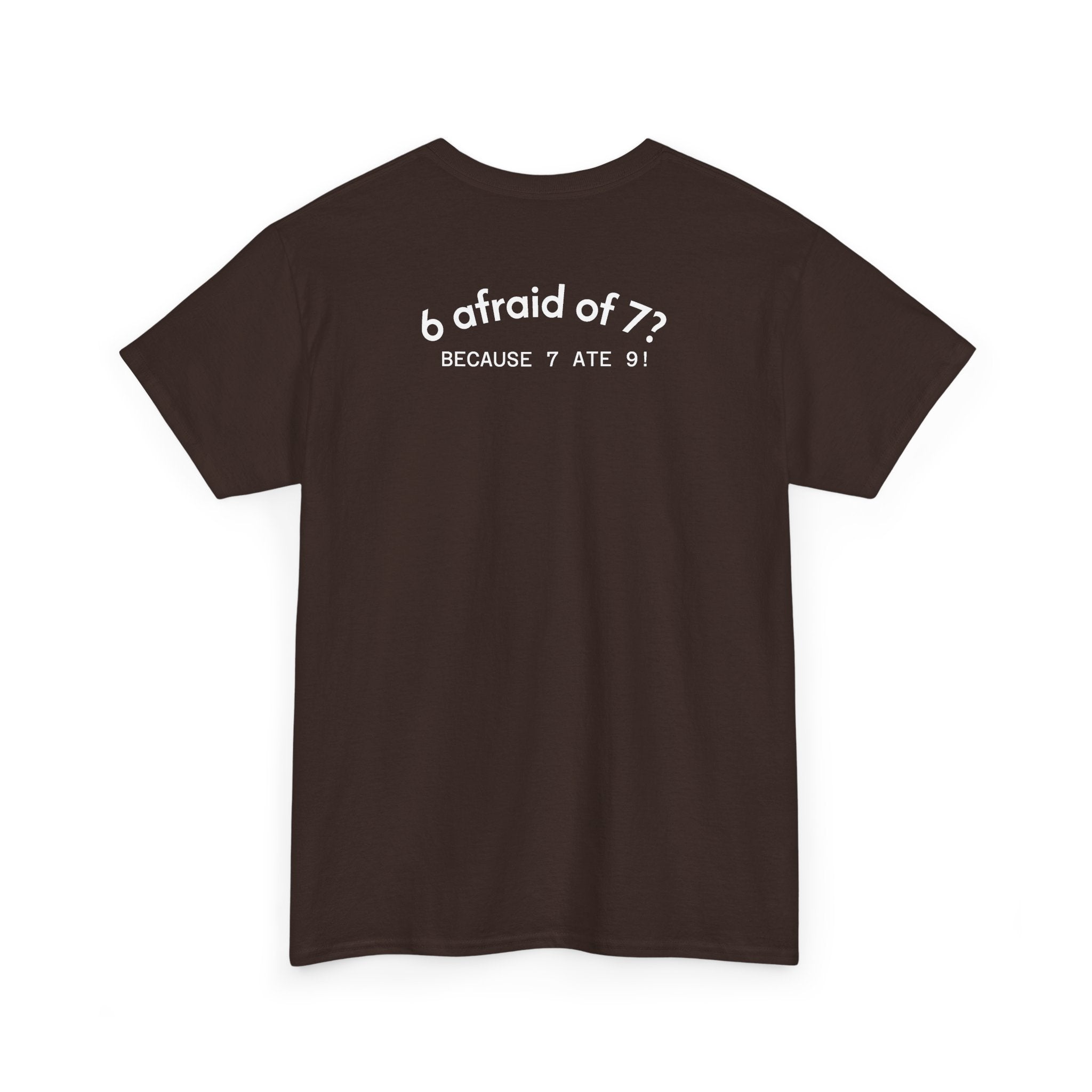 Why is 6 Afraid of 7? "Because 7 Ate 9" Funny Numbers Tee