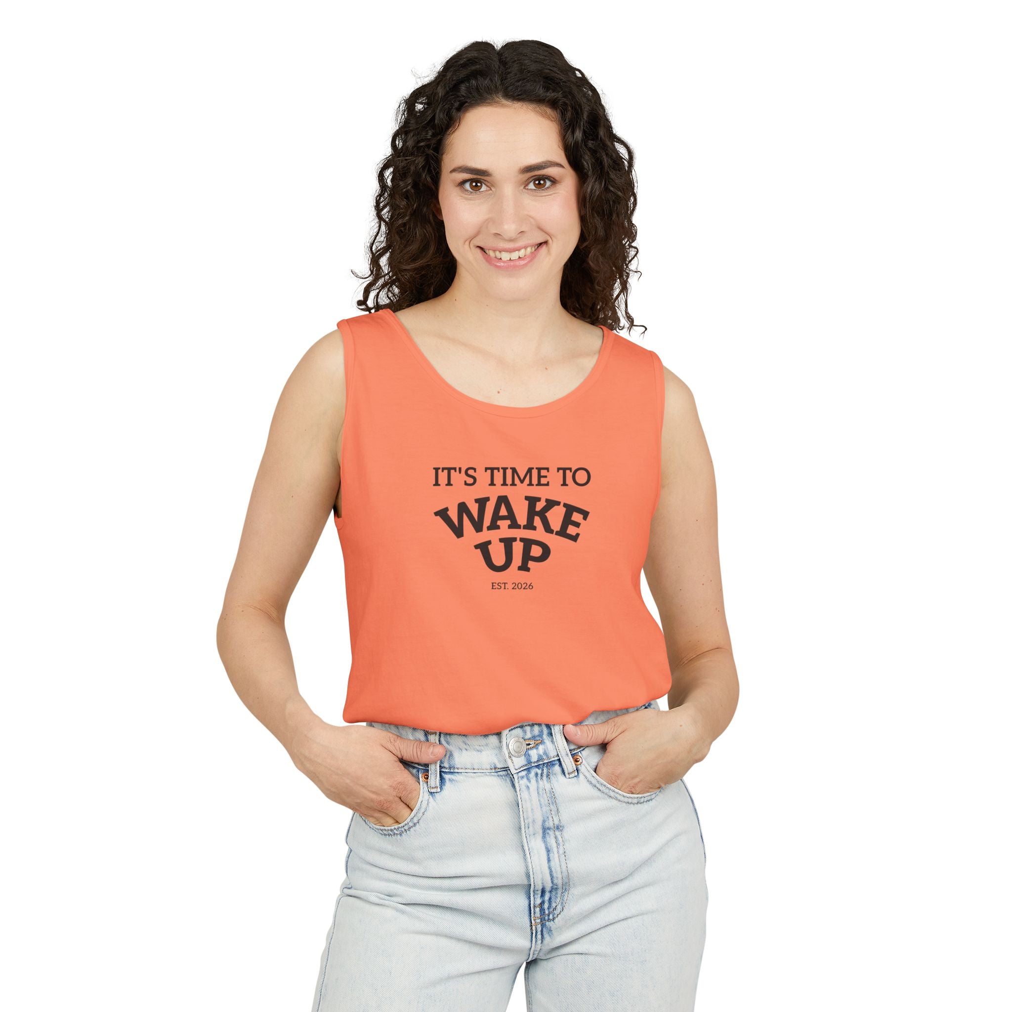 Wake Up Tank Top dark — Casual Graphic Tank