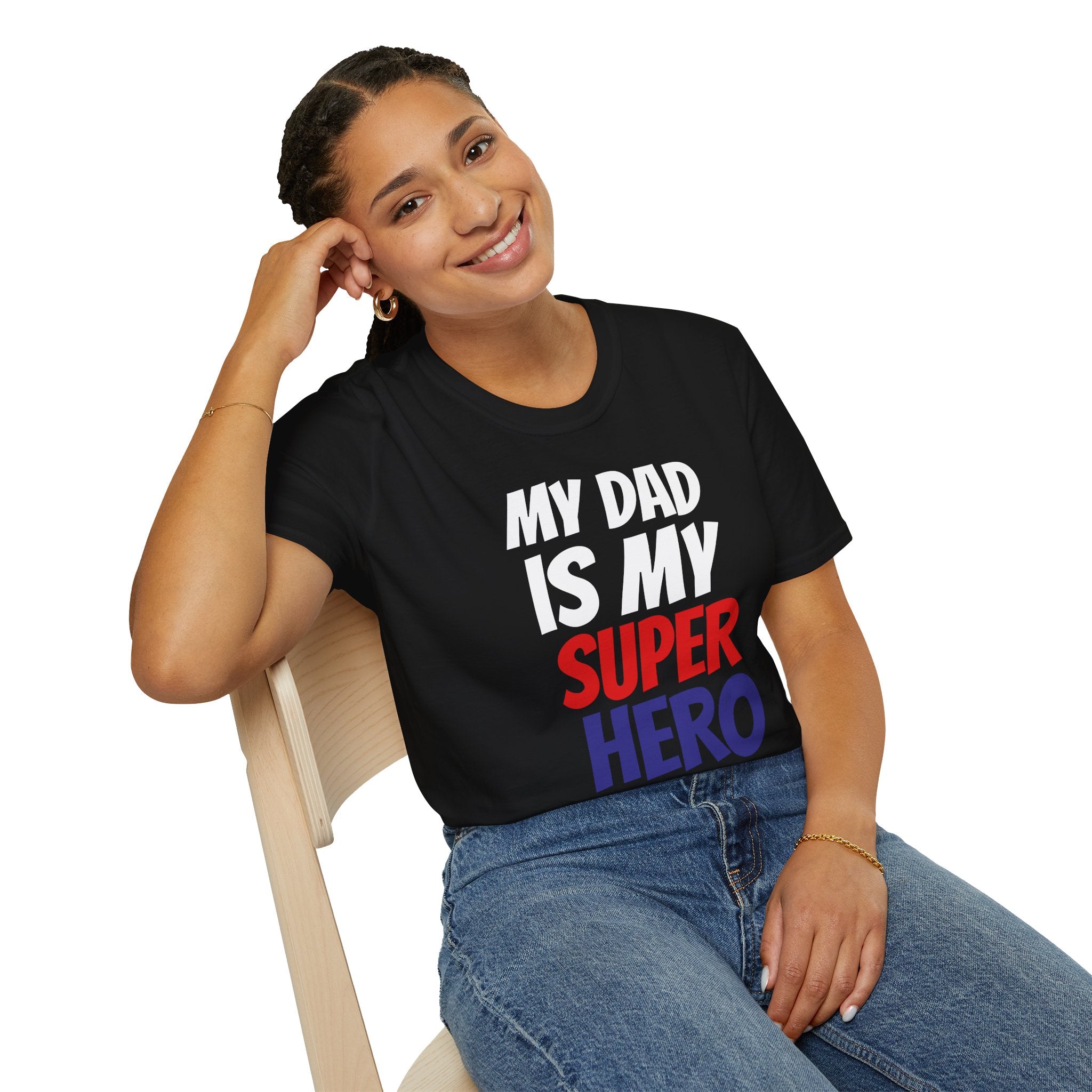 Superhero Dad T-Shirt — "My Dad Is My Superhero" Positive Message Tee