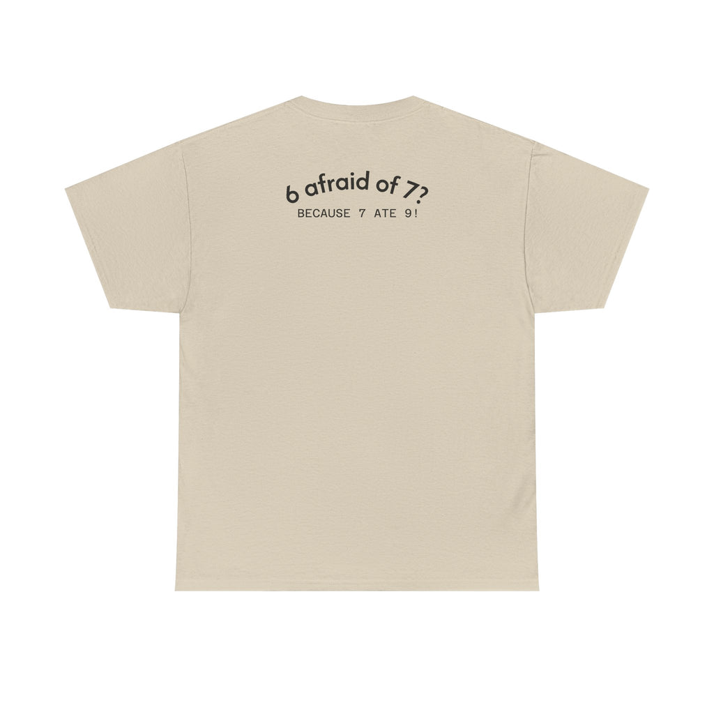 Why is 6 Afraid of 7? "Because 7 Ate 9" Funny Numbers Tee