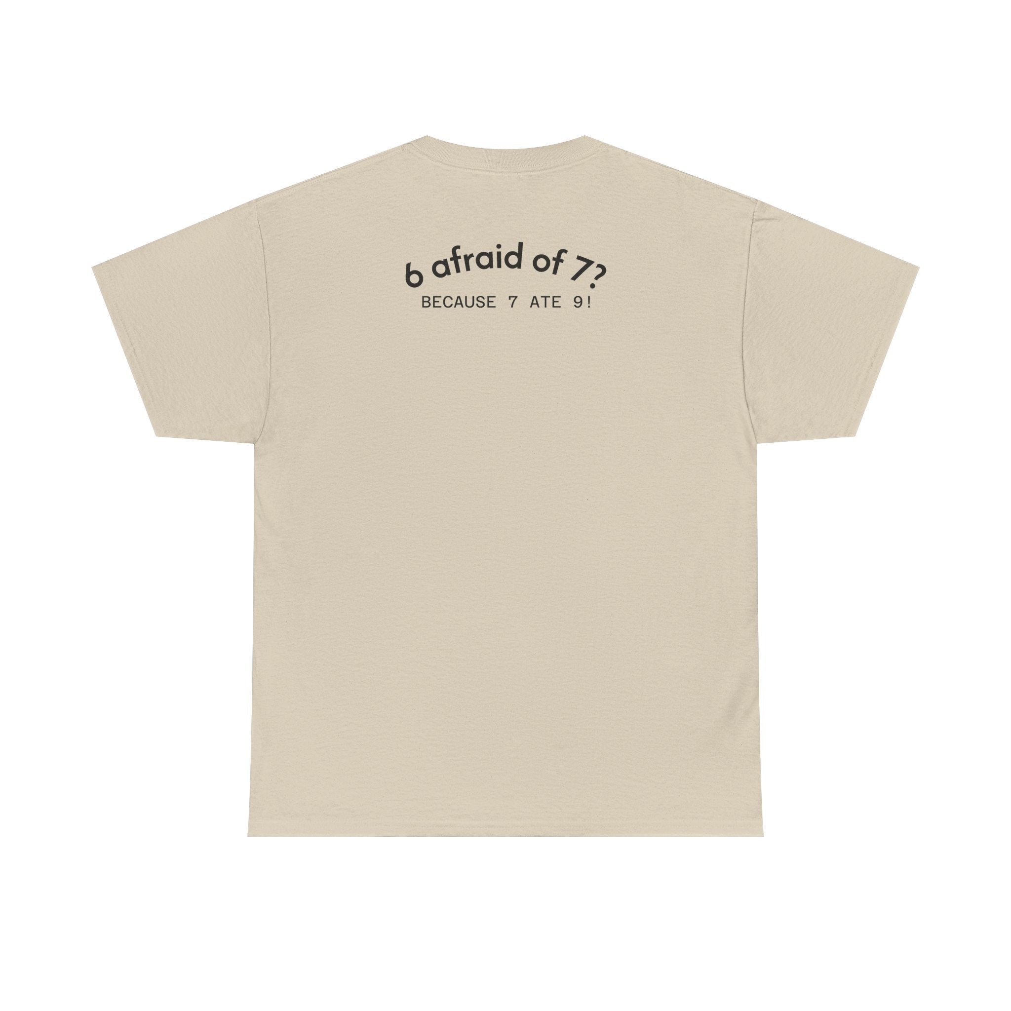 Why is 6 Afraid of 7? "Because 7 Ate 9" Funny Numbers Tee