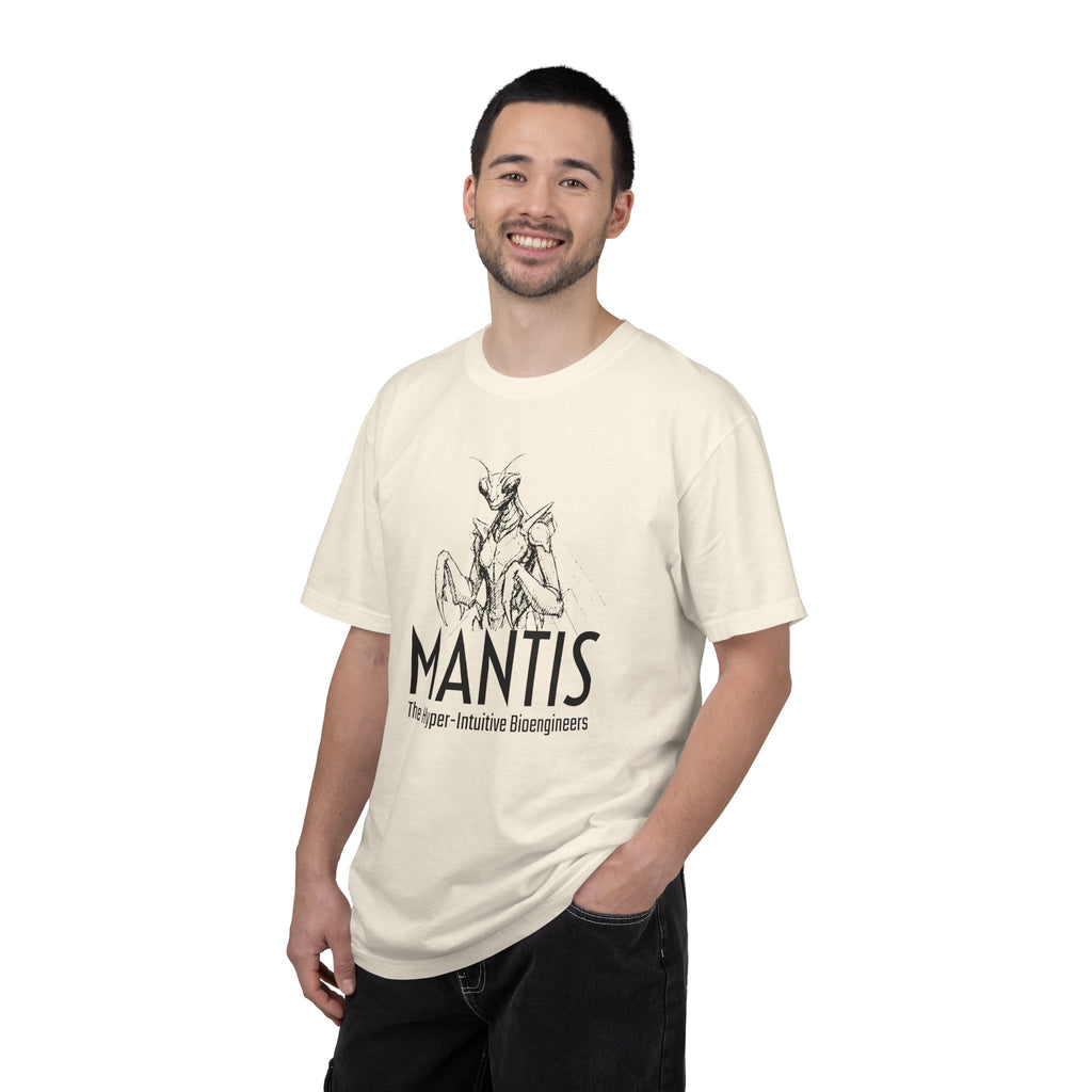 Alien Mantis Graphic T-Shirt — "The Hyper-Intuitive Bioengineers" Illustrated Tee