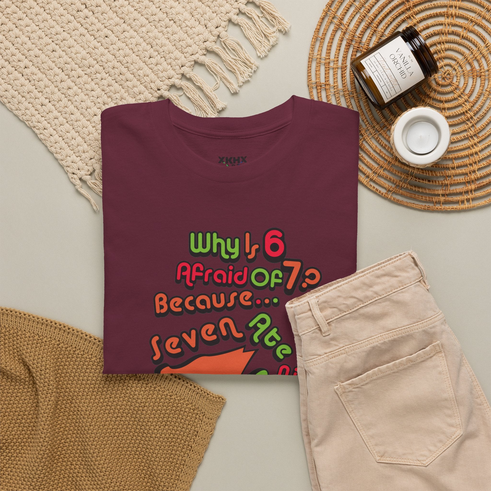 Why is 6 Afraid of 7? "Because 7 Ate 9" Funny Numbers Tee