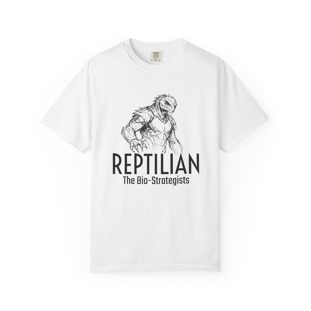 Alien Reptilian Graphic T-Shirt — "The Bio-Strategists" Illustrated Tee