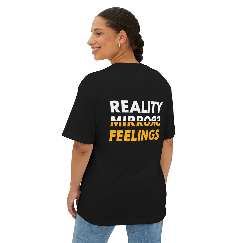 Reality Dark Tee — Reality Mirrors Feelings Minimalist Motivational Graphic T-Shirt