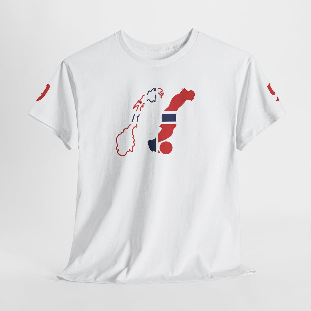 Haaland Norway Map Flag T‑Shirt — Scandinavian Pride Tee with Number 9