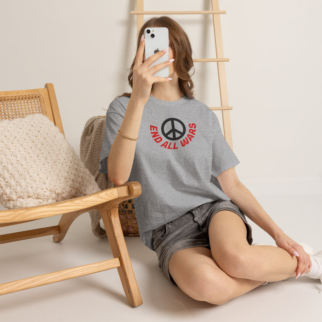 Peace Symbol T-Shirt — "End All Wars" Anti-War Graphic Tee