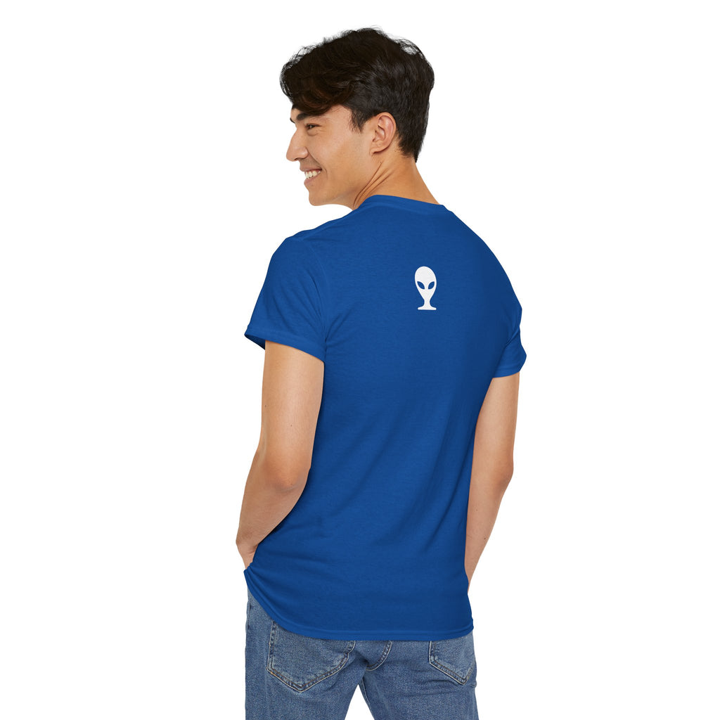 Alien Tee — Minimal "They Are Real" Vertical Graphic T-Shirt dark