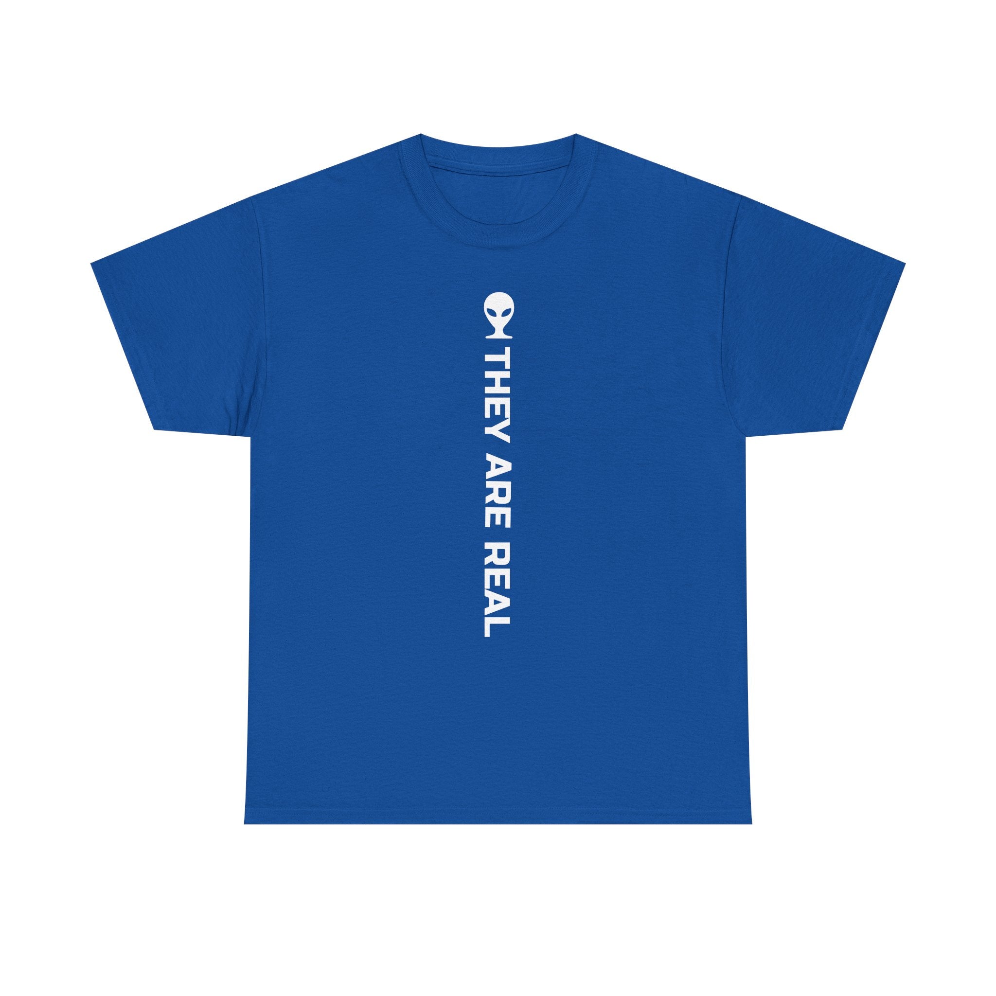 Alien Tee — Minimal "They Are Real" Vertical Graphic T-Shirt dark