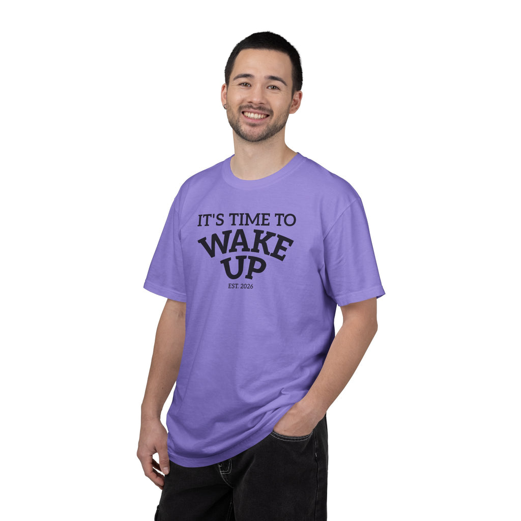 Wake Up Graphic T-Shirt — "It's Time to Wake Up" Casual Tee