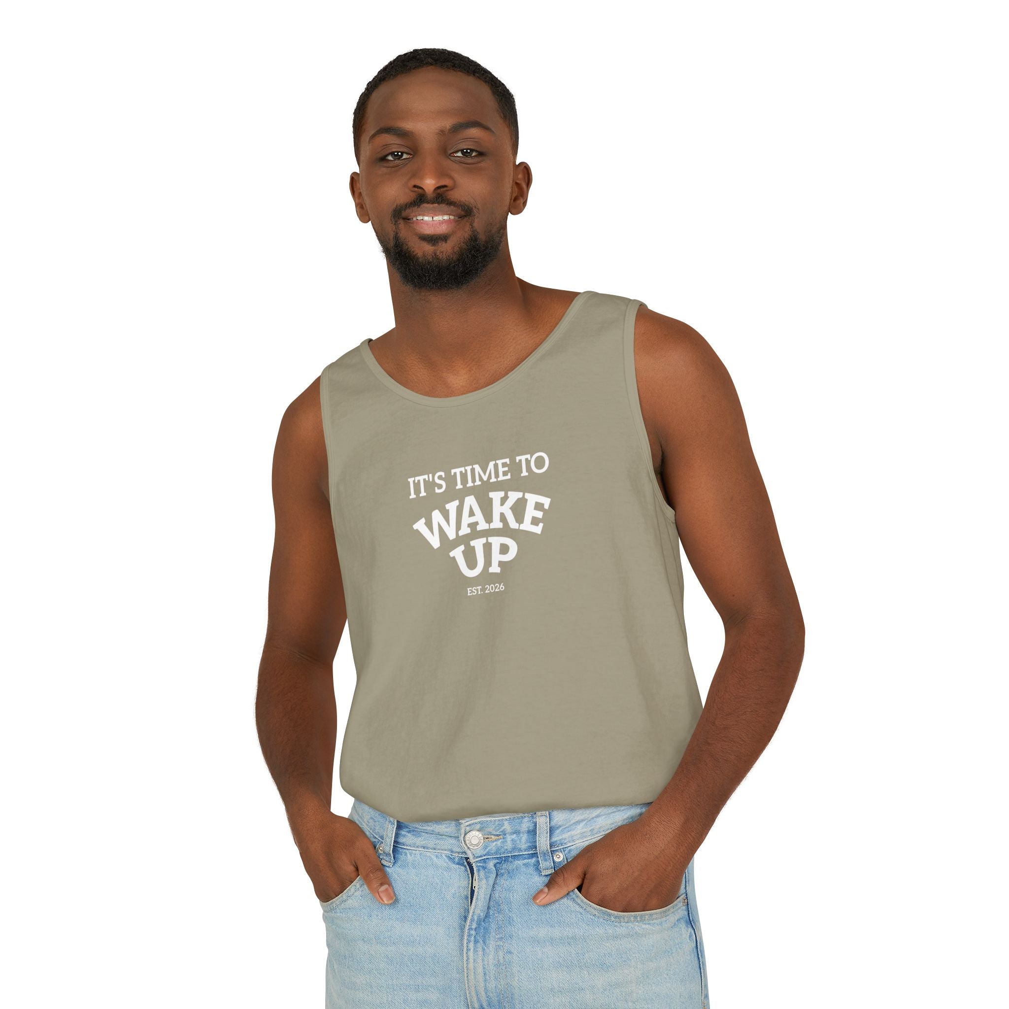 Wake Up Tank Top dark — Casual Graphic Tank